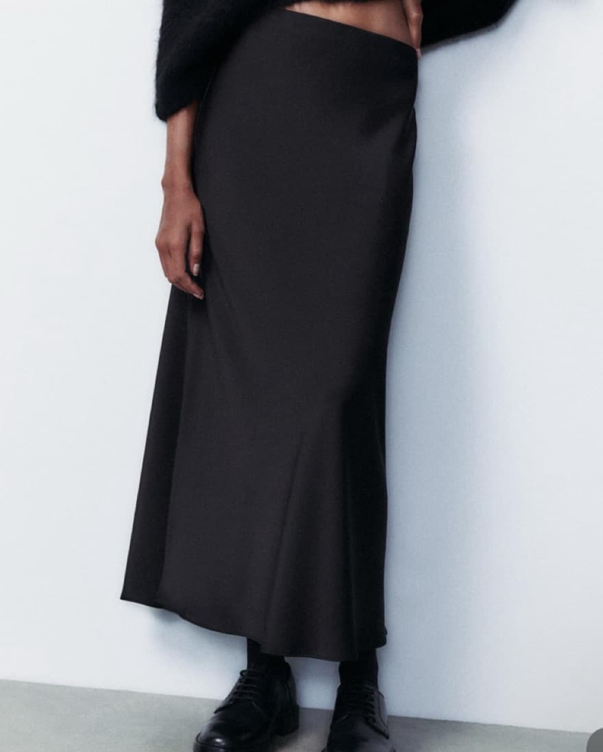 Satin Midi Skirt - Image 1