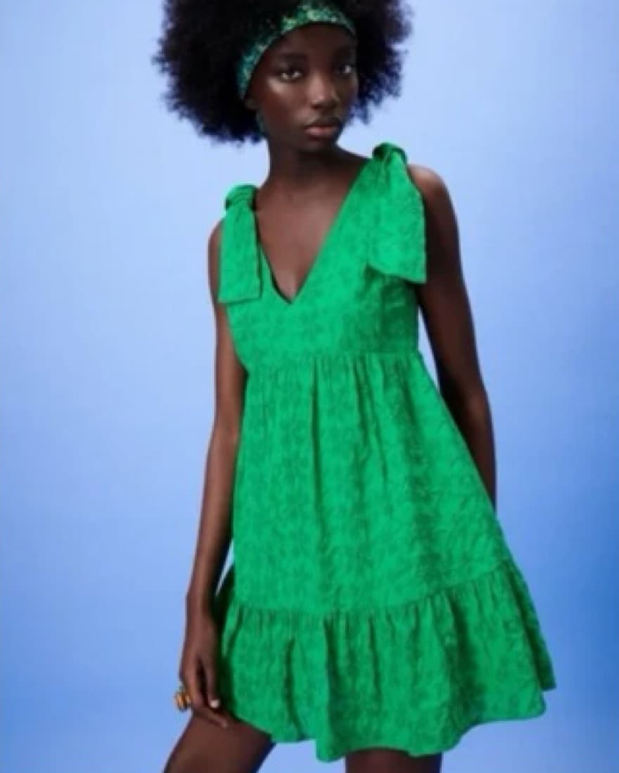 Zara Eyelet Embroidered Romper Dress - Image 5