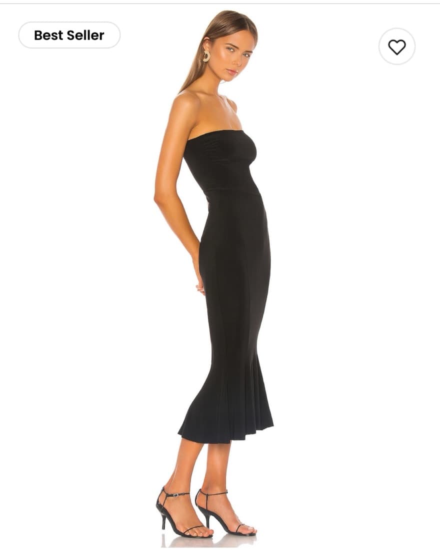 Black Strapless Fishtail Dress - Image 2