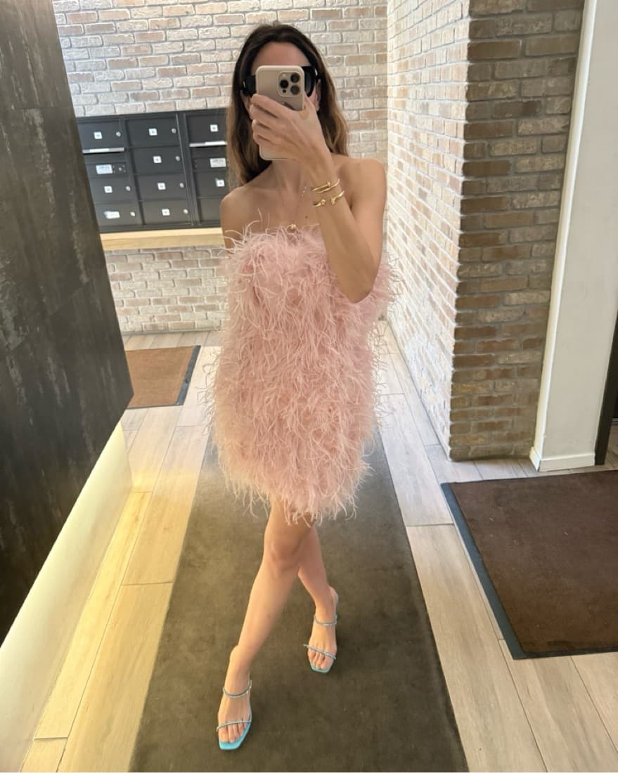 Feathers Mini Bumblegum Dress - Image 2