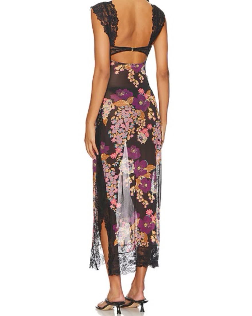 Free People Floral Sheer Midi Dress - Image 4