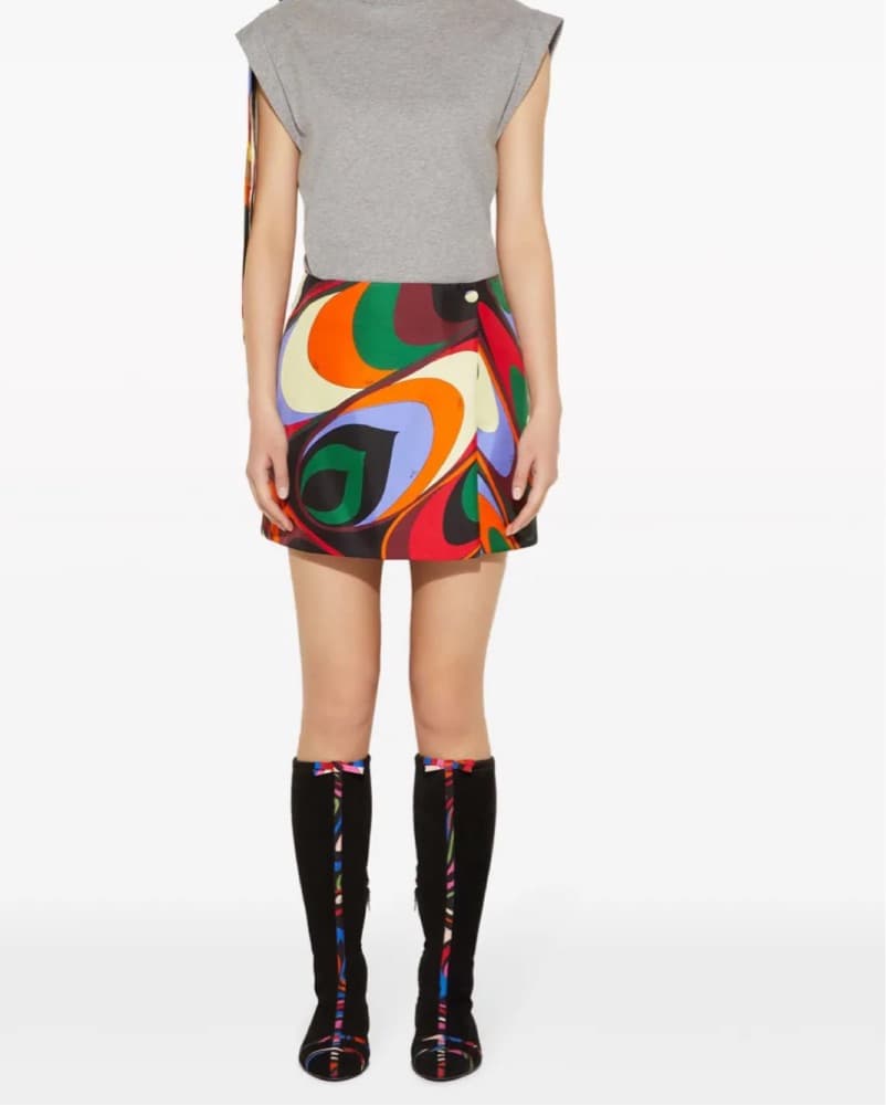 Emilio Pucci Silk Wrap Mini Skirt - Image 3