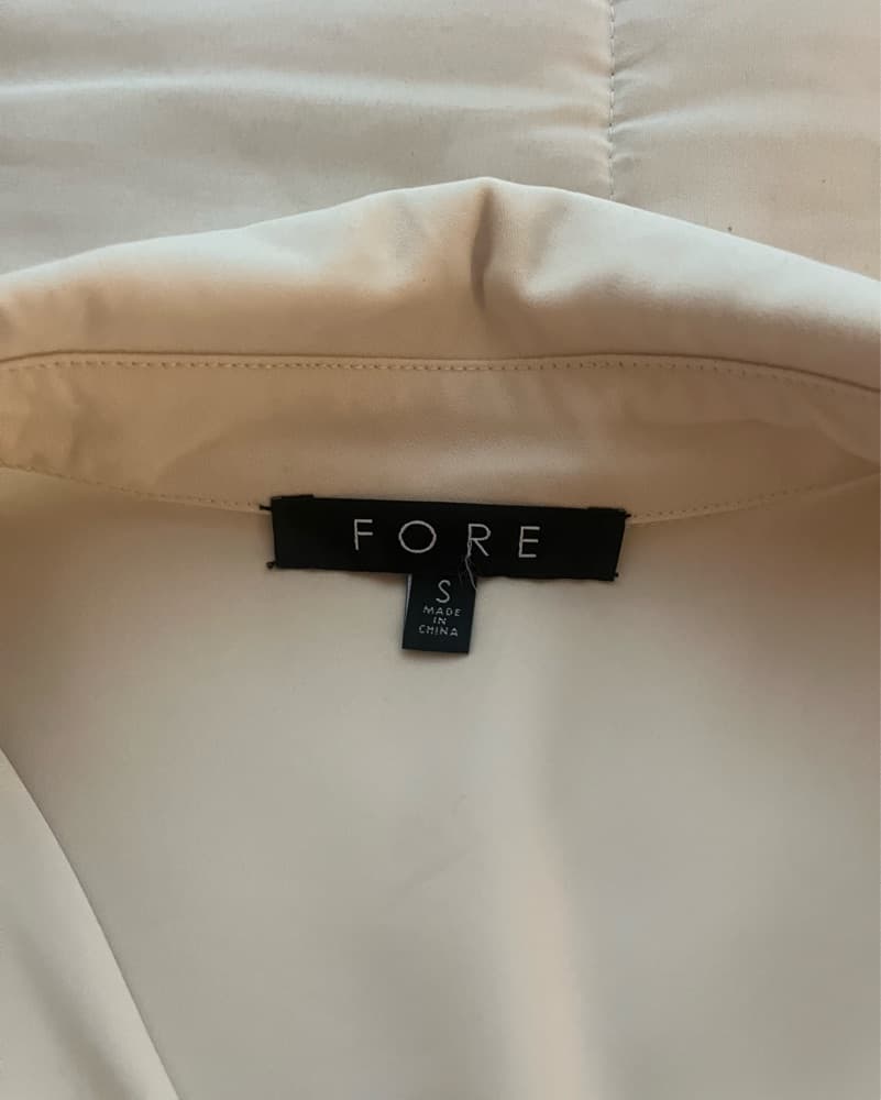 Fore Cream Front Tie Long Sleeve Dress - Image 2