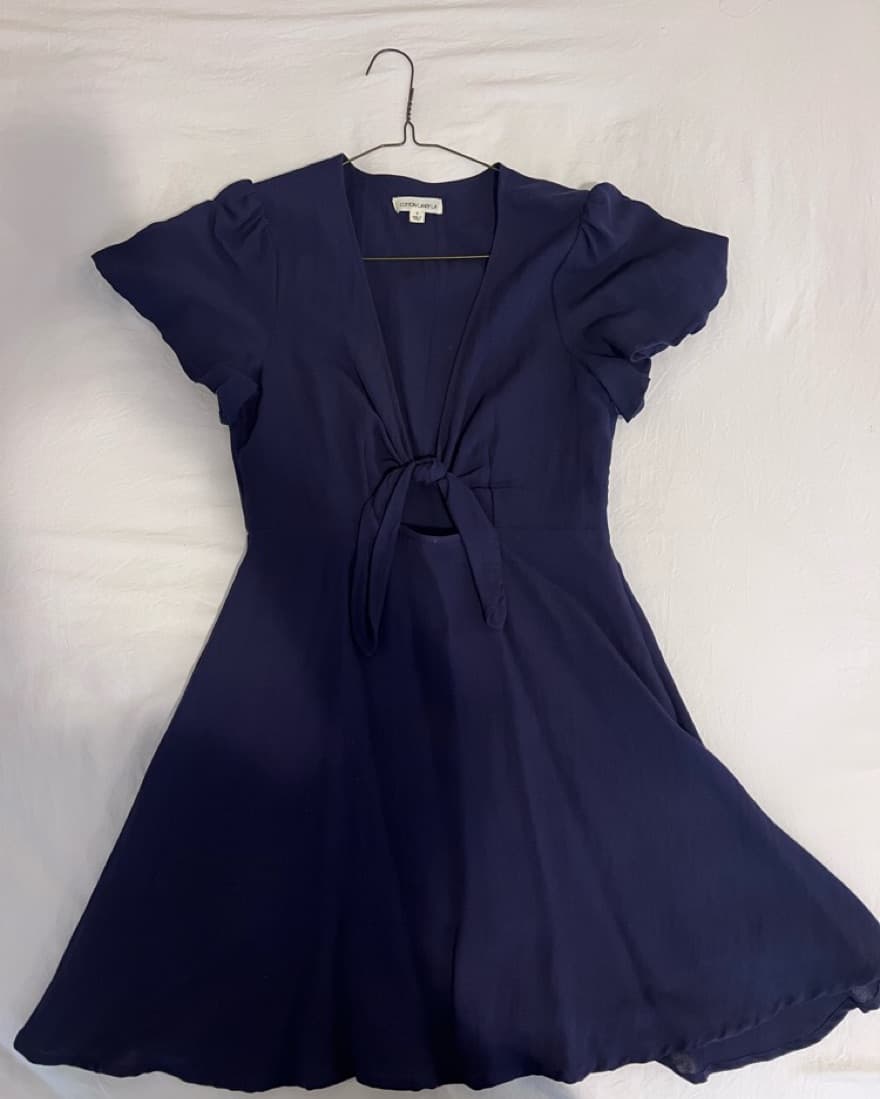 Navy Blue Cutout Dress - Image 1