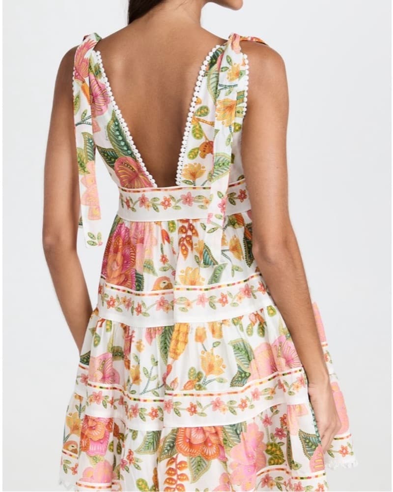 FARM Rio Macaw Bloom Off-White Mini Dres - Image 3