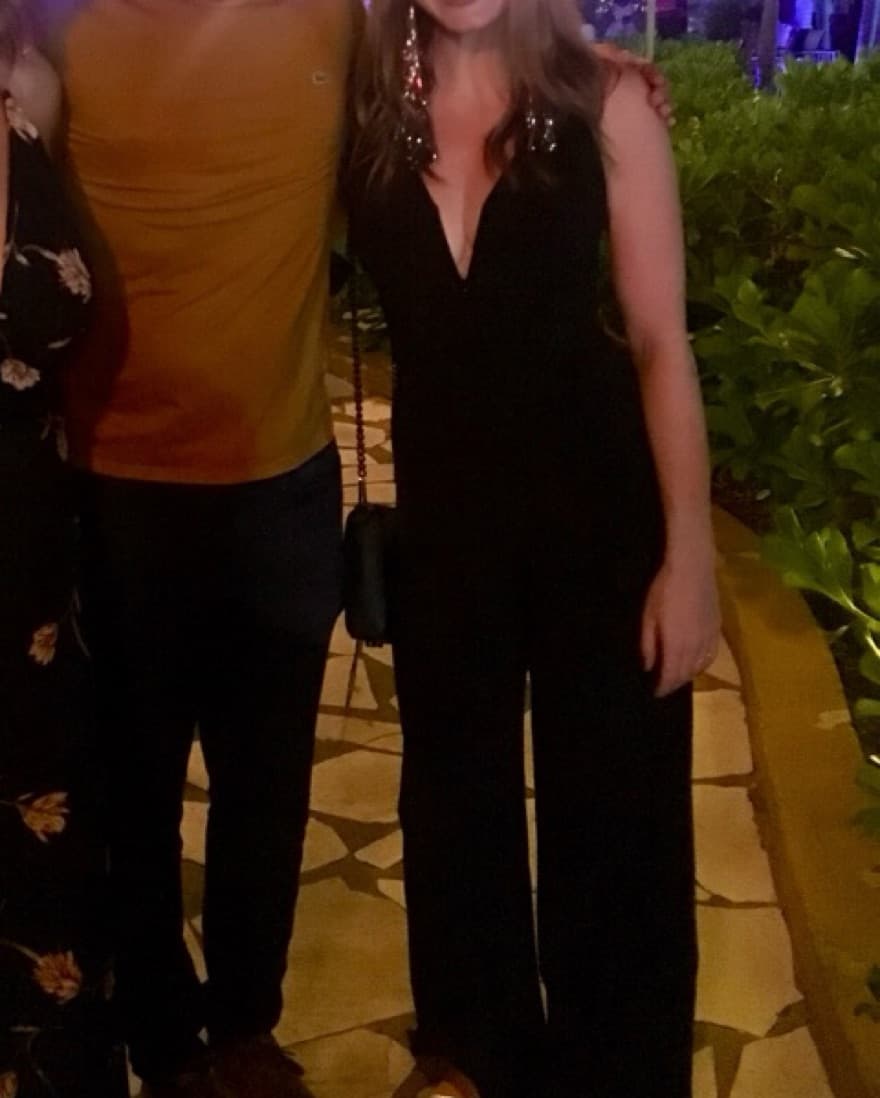Wide Leg Deep V Jumpsuit - Image 2