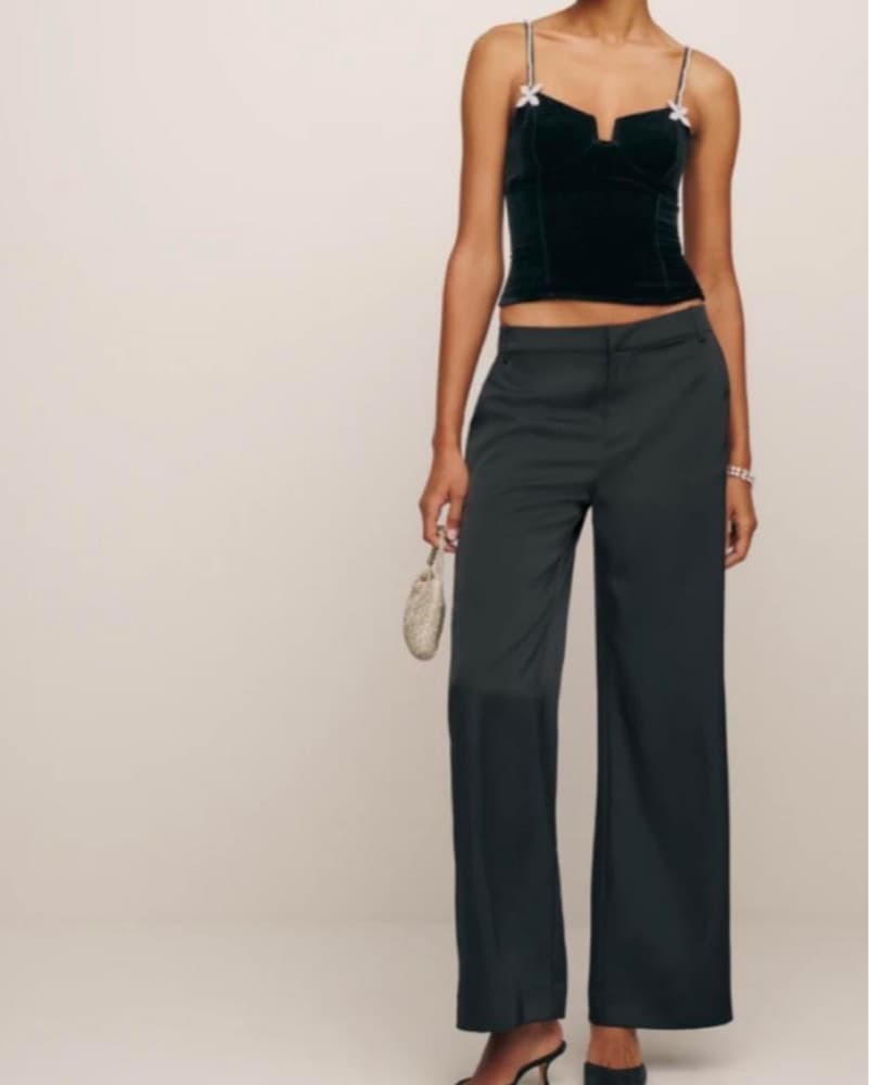 Reformation Desiree Black Velvet Too - Image 3