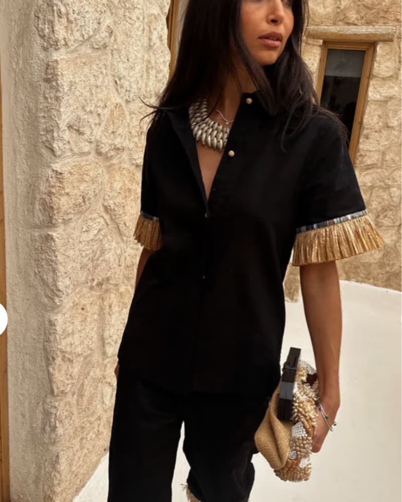 NFD Black Raffia Shirt - Image 1