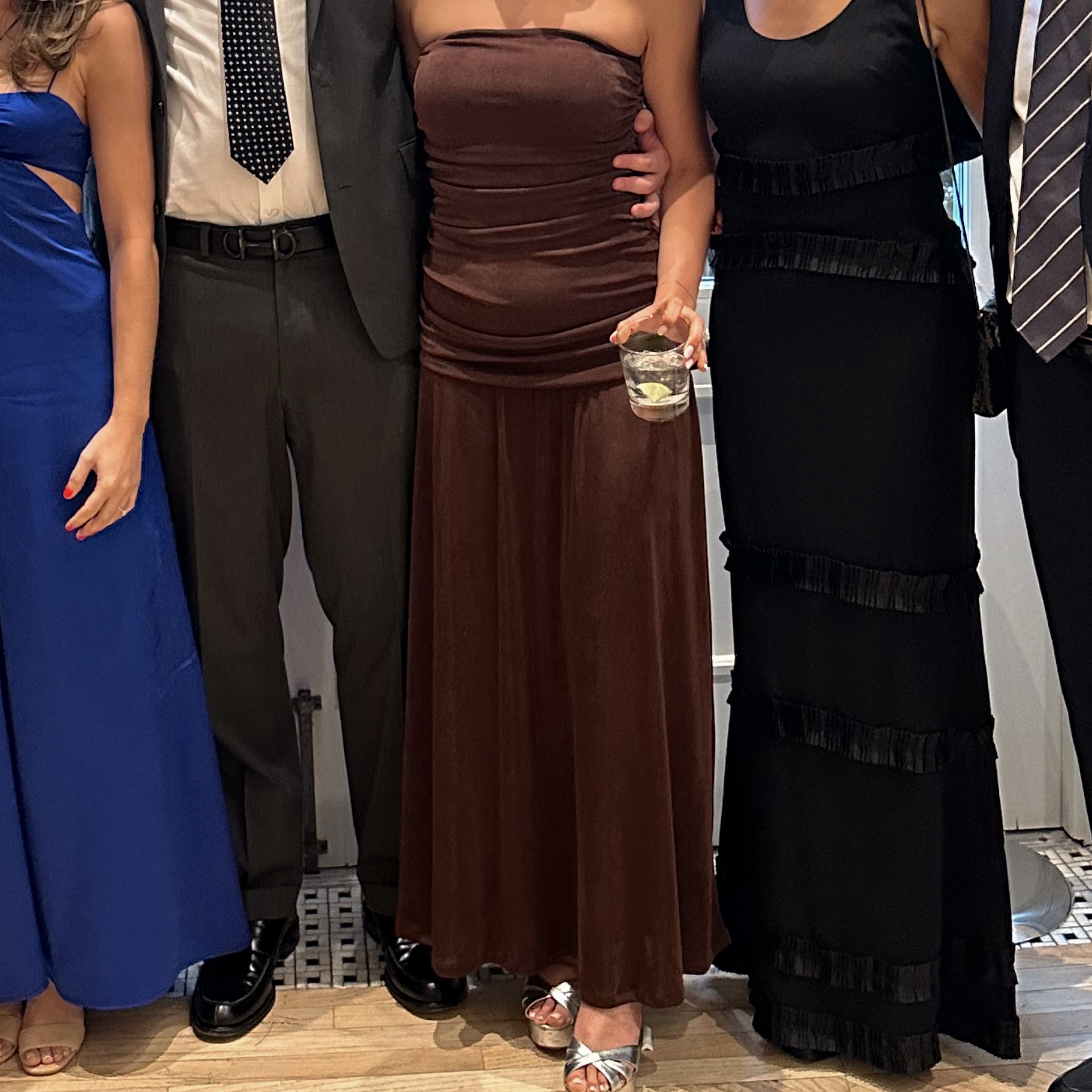 Brown Strapless Dress - Image 4