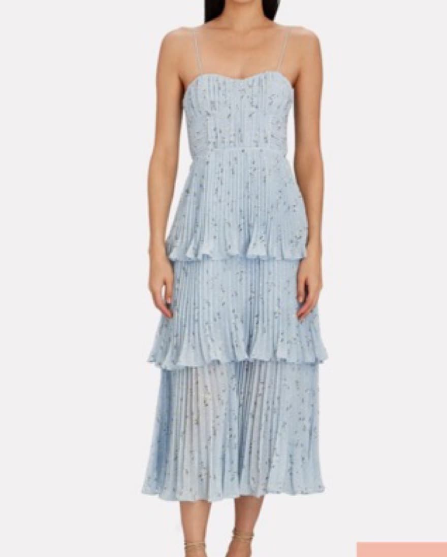 Self Portrait Tiered Floral Chiffon Midi - Image 1