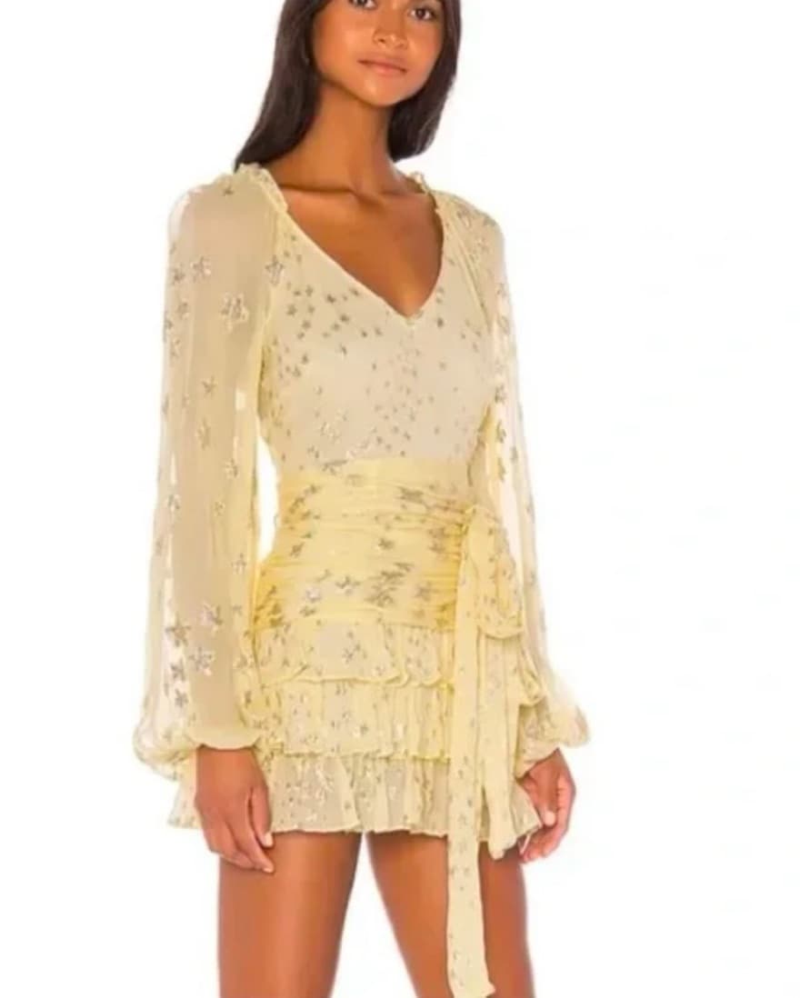 Loveshack Fancy Rina Dress in Sunflower - Image 2