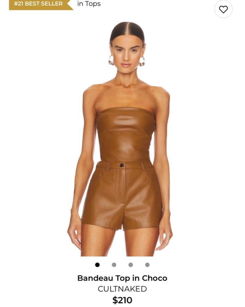 Choco Bandeau Top Leather Look - Image 2