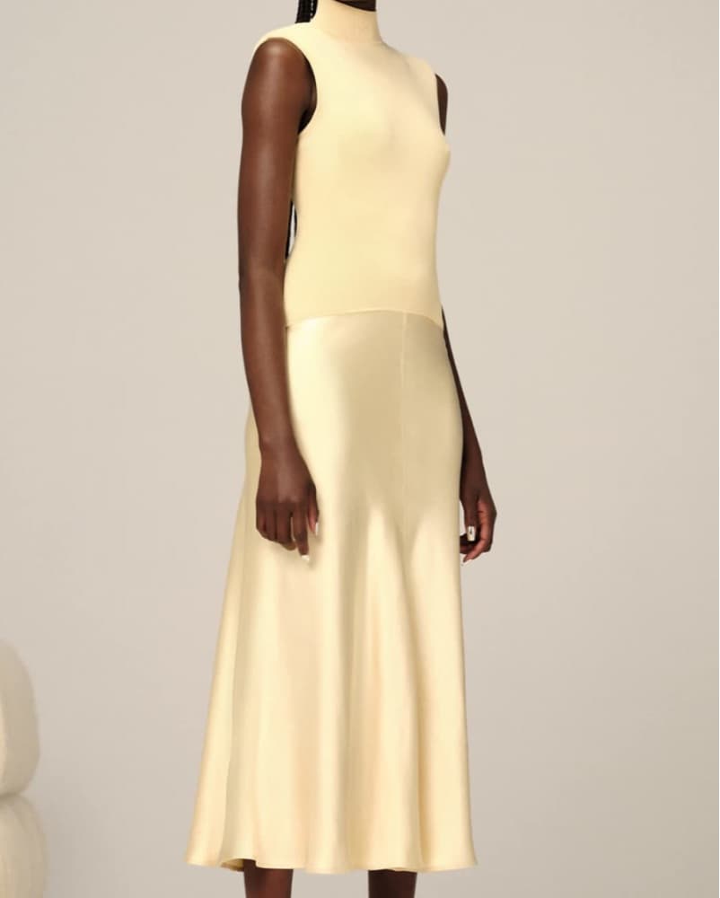 Knit Drop Waist Midi Dress - Image 1