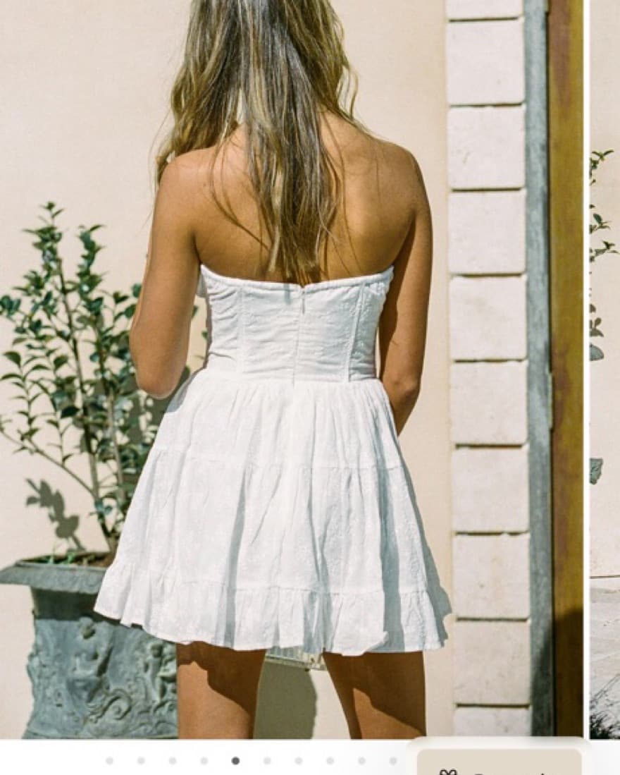 Sabo White Strapless Dress - Image 3