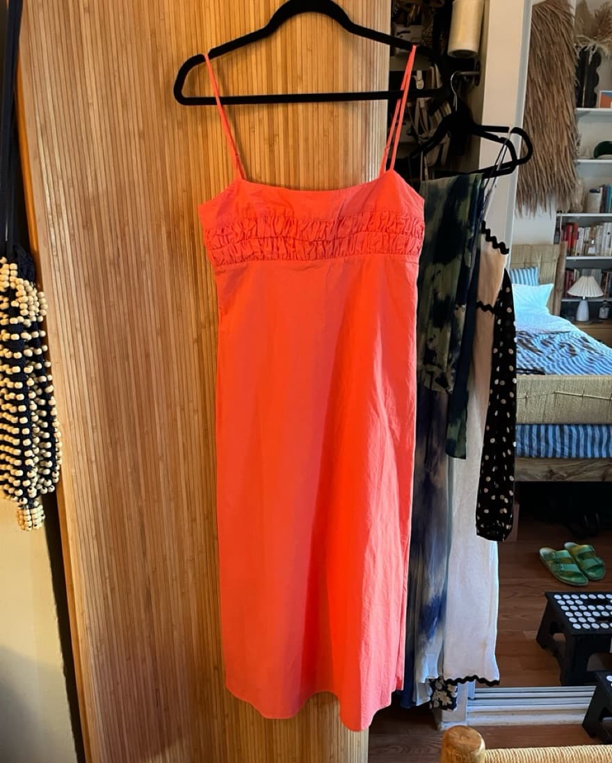 Vibrant Coral Ruffle Dress - Image 2