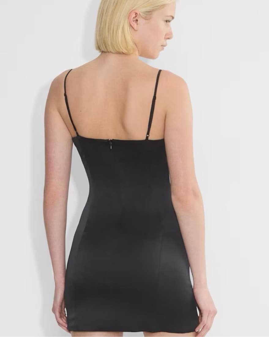 Aritzia Simmer Satin Balck Mini Dress - Image 3