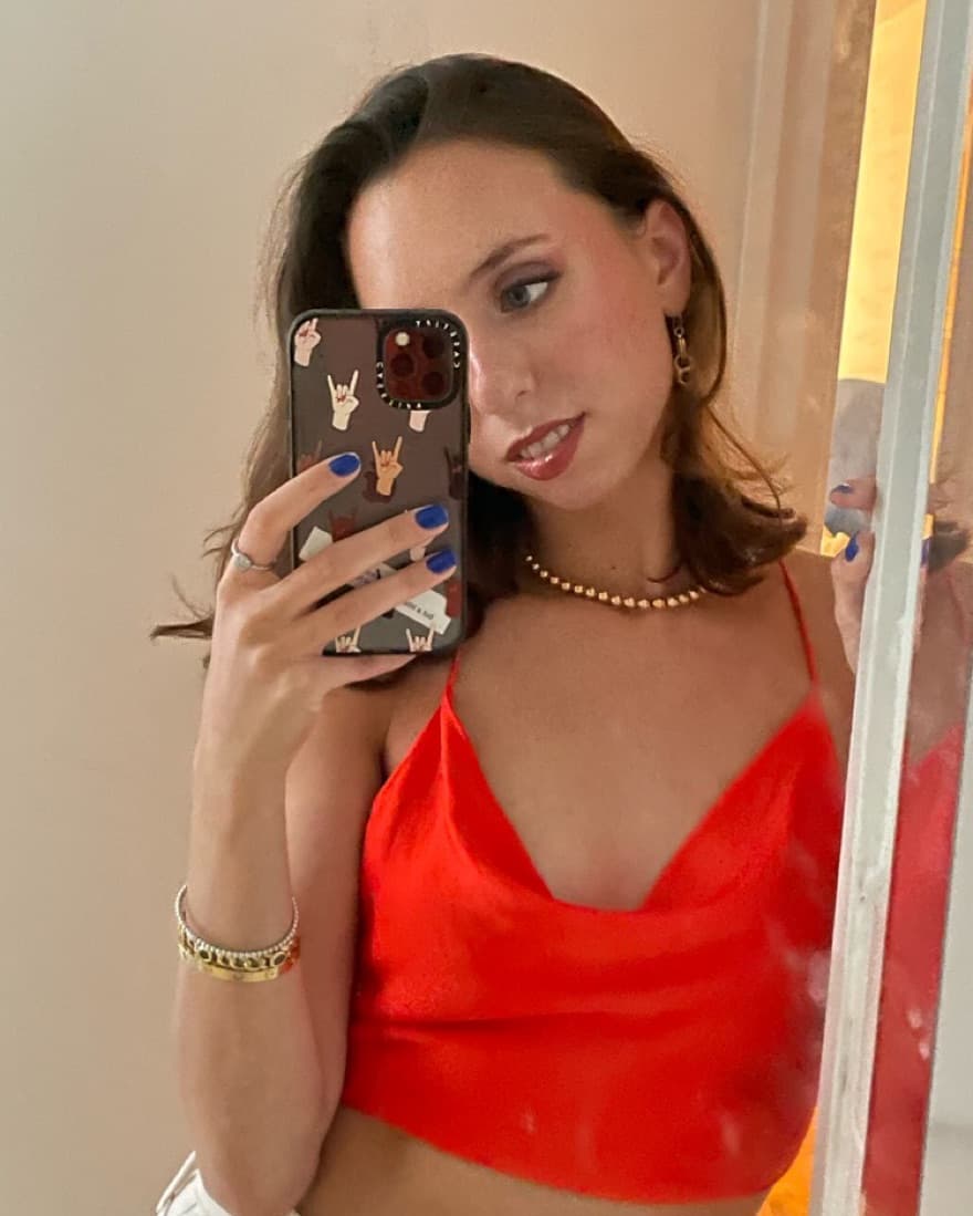 Zara Backless Orange Silk Top - Image 1