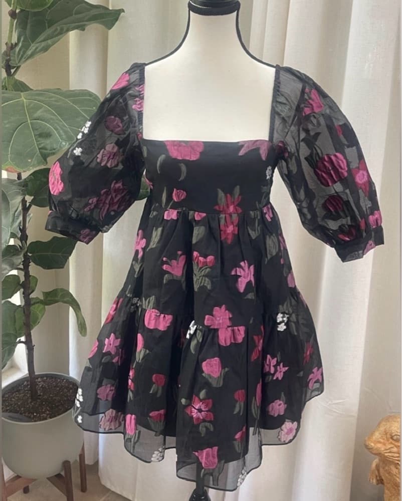 Amanda Uprichard Floral Baby Doll Dress - Image 1