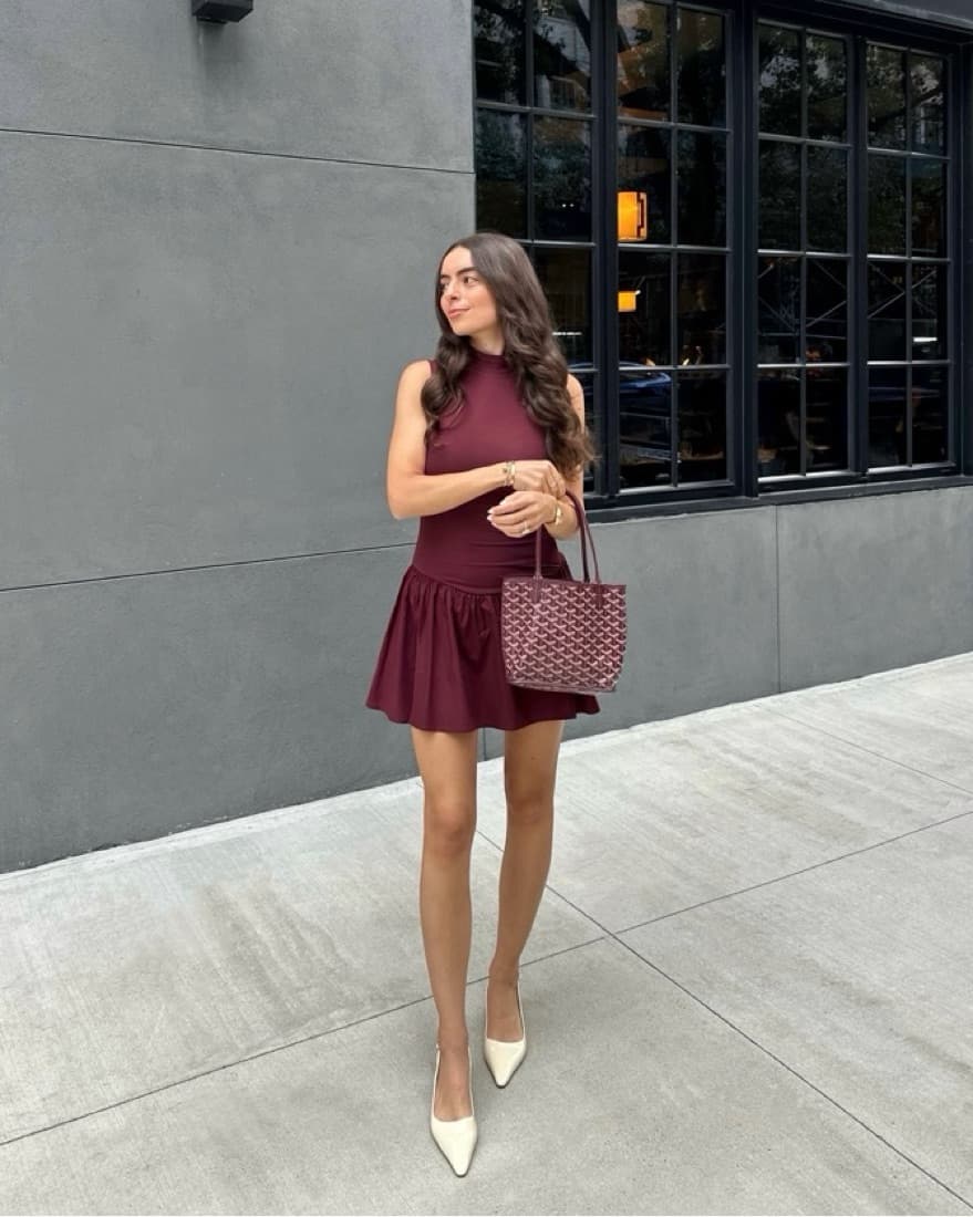 WeWoreWhat Burgundy Mini Dress - Image 1