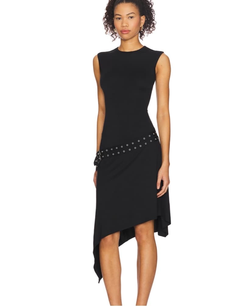 Black Asymmetric Dress - Image 1
