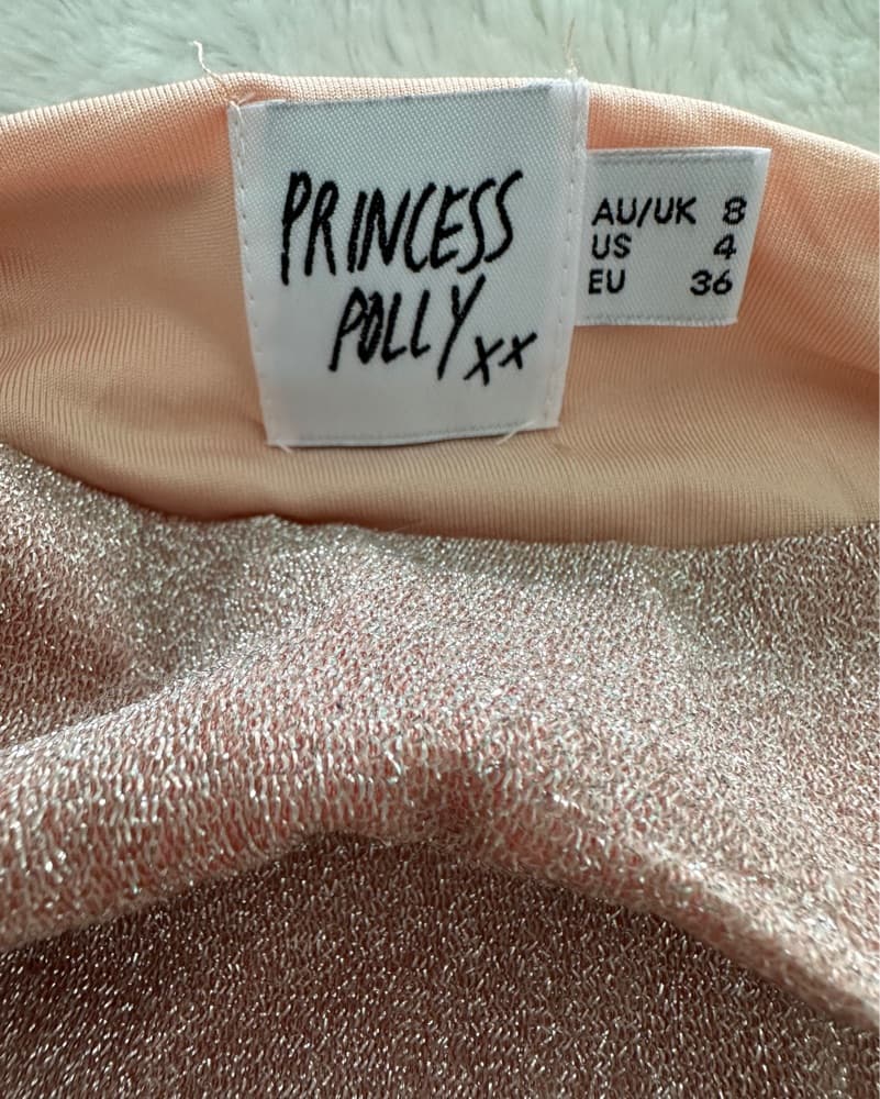 Beige Sparkly Princess Polly Dress - Image 5