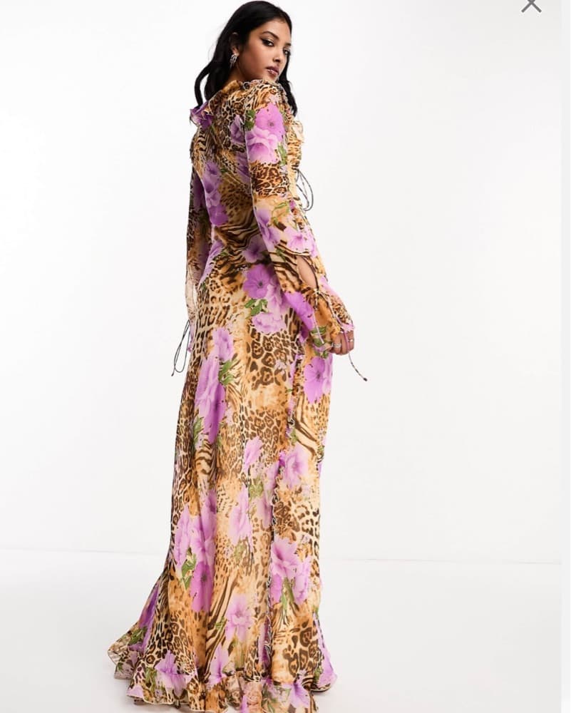 ASOS Maxi Dress Floral Animal Print - Image 3