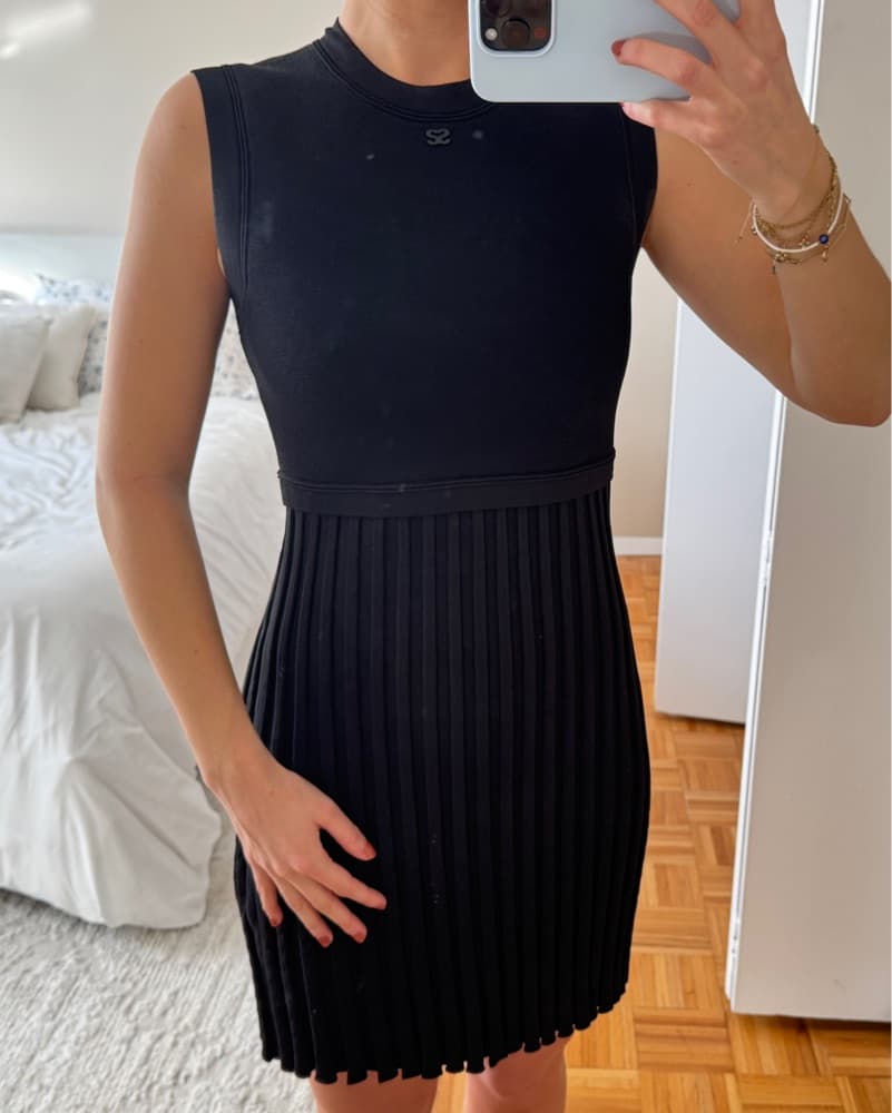 Sandro Black Pleated Dress - Image 4