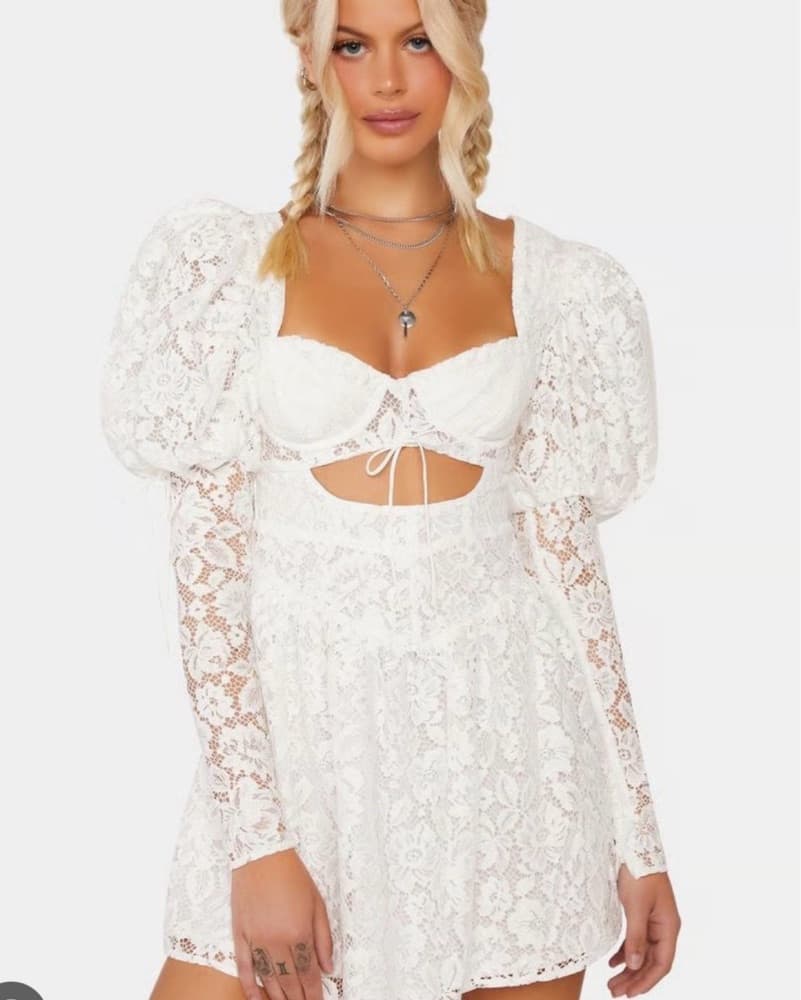 Frances Puff Sleeve Mini Dress - Image 1