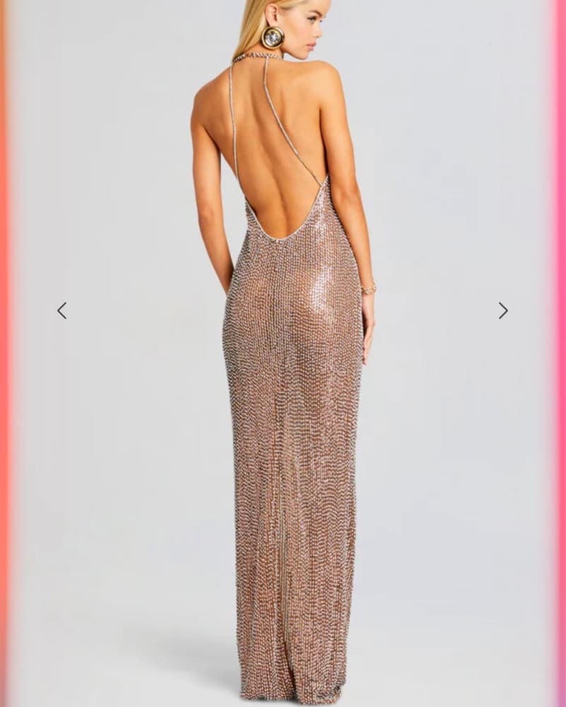 Retrofete Sparkling Halter Maxi Dress - Image 2