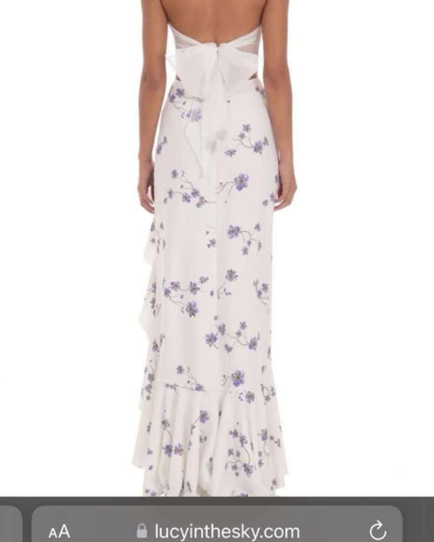 Floral strapless back bow dress - Image 4