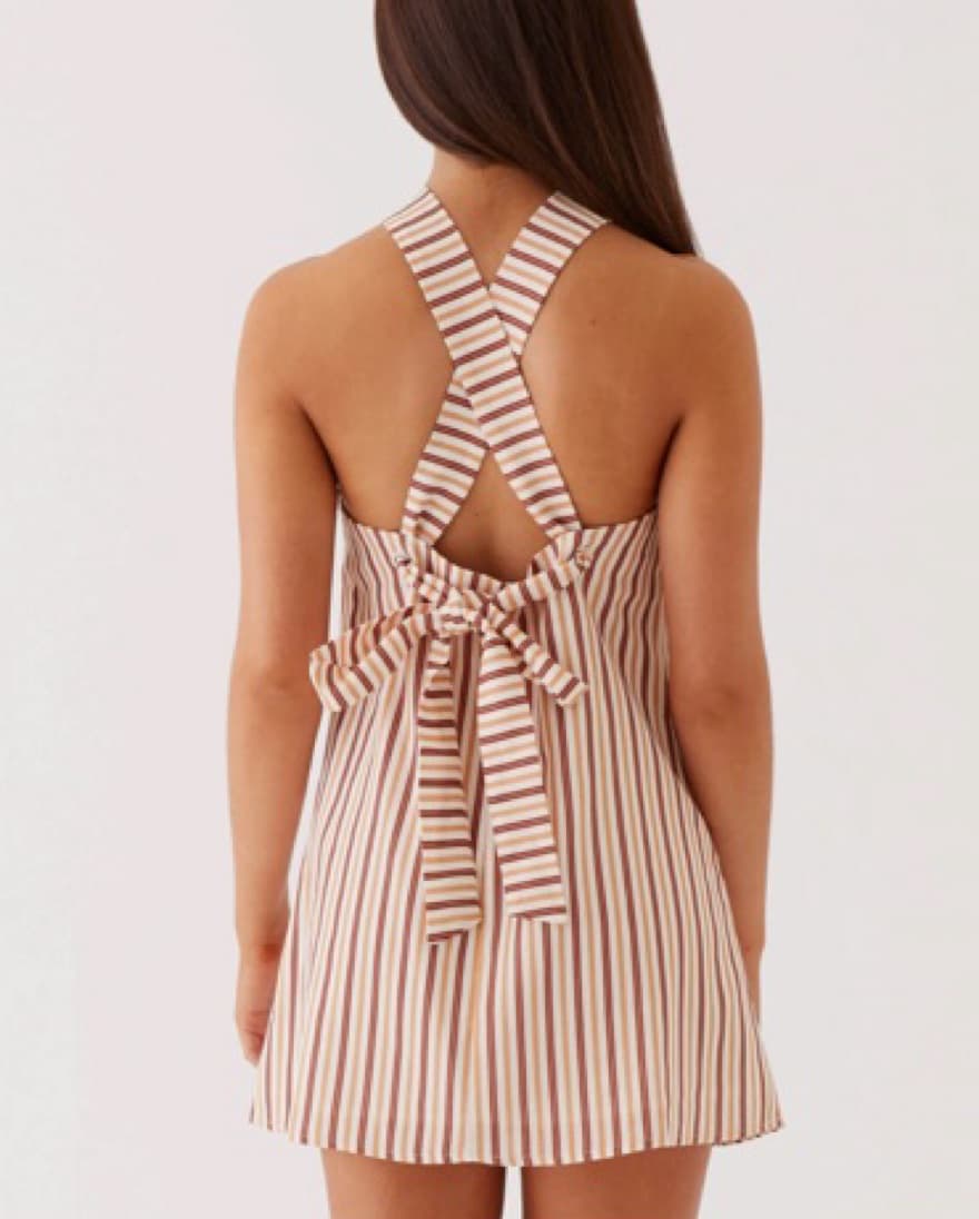  Striped Halter Mini Dress - Image 2