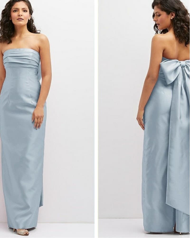 Blue Dessy bow Dress - Image 2