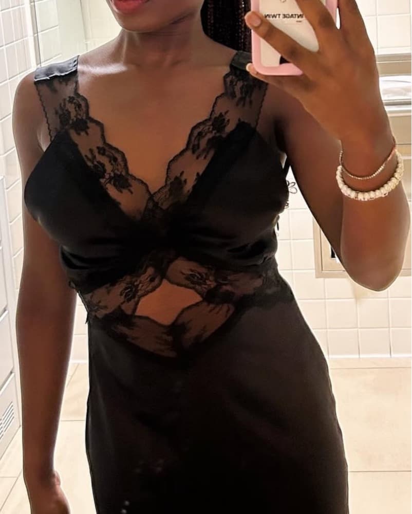 Gorgeous Black Lace Maxi Dress - Image 2