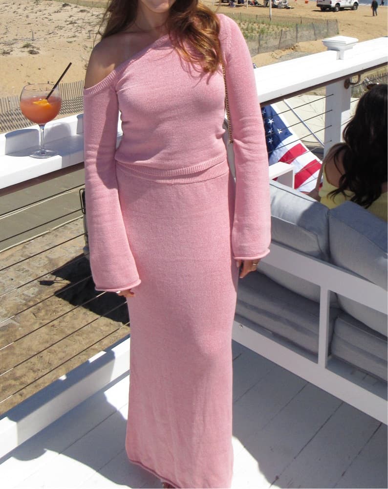 SEROYA Baby Pink Long Sleeve Maxi Set - Image 3