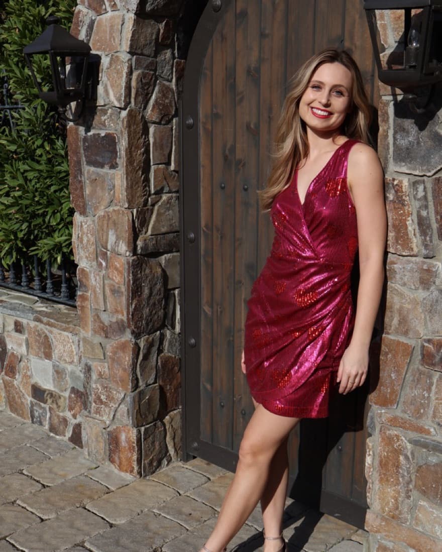 One33 Social Sequin Heart Dress - Image 2
