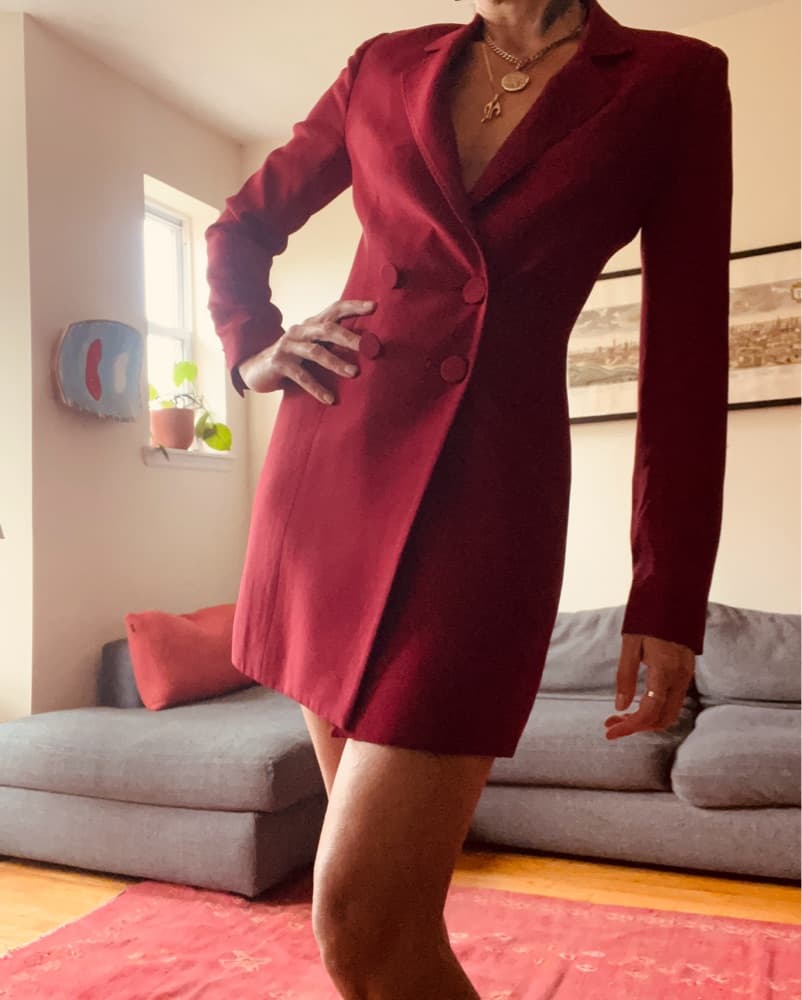 Vibrant Red Blazer Dress - Image 1