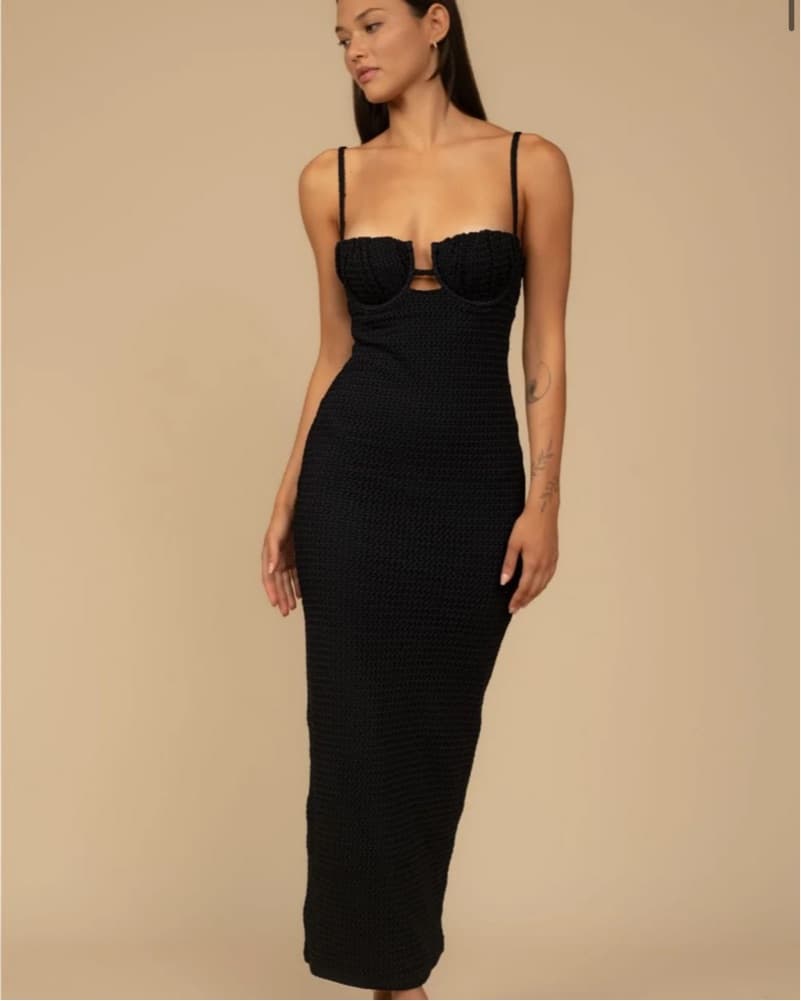 Montce Black Crochet Dress - Image 1