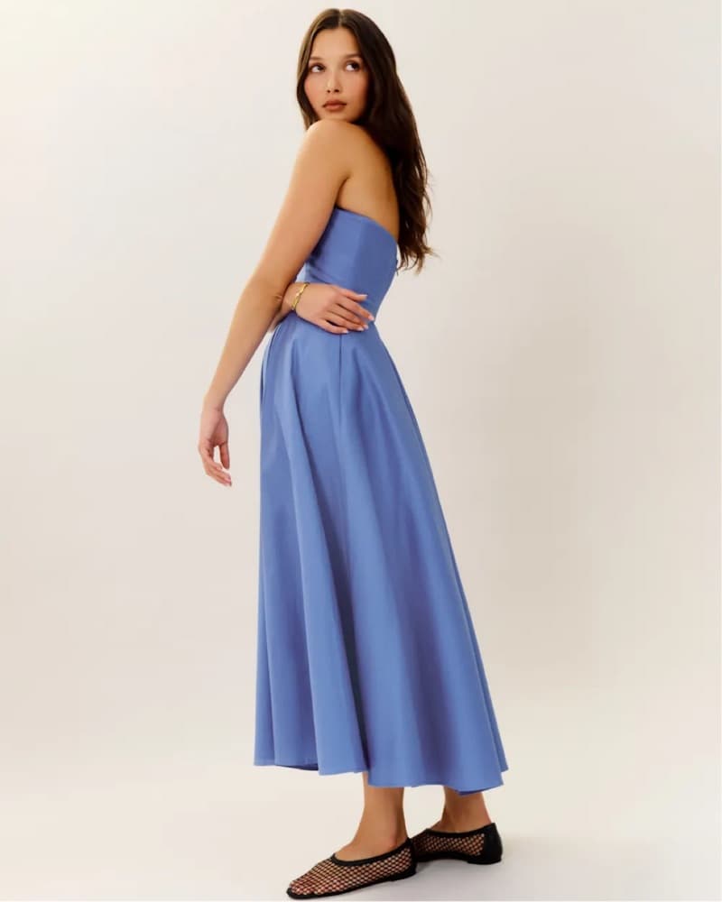 Blue strapless dress - Image 3