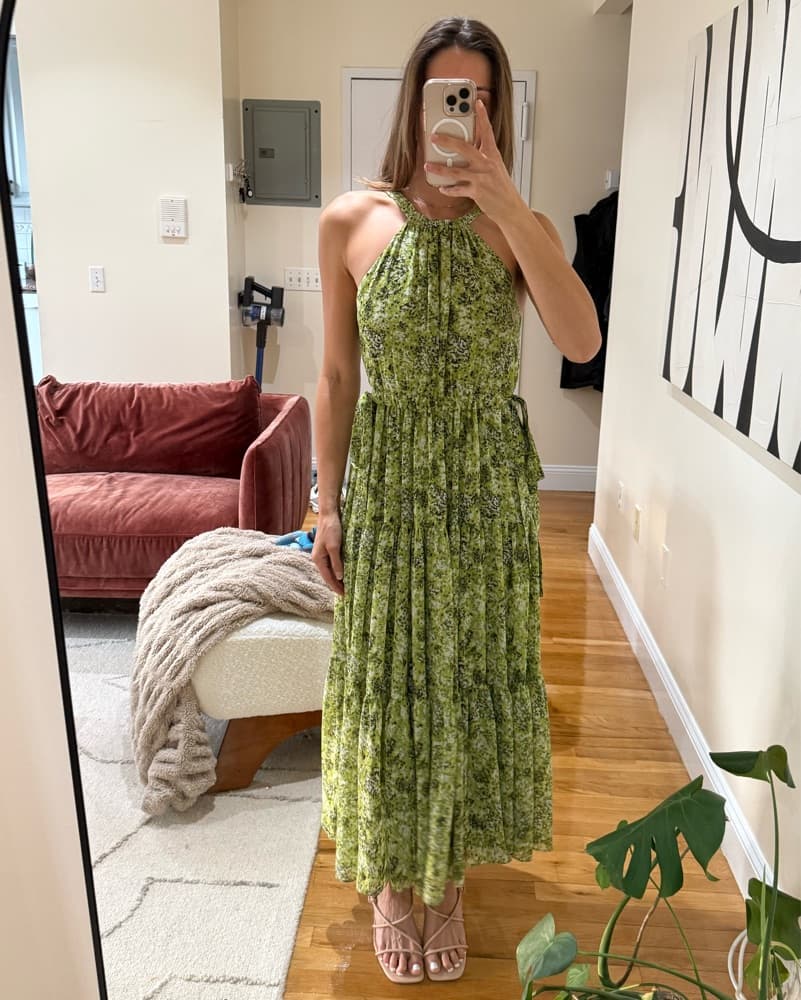 Cinq à Sept Green Floral Midi Dress  - Image 4