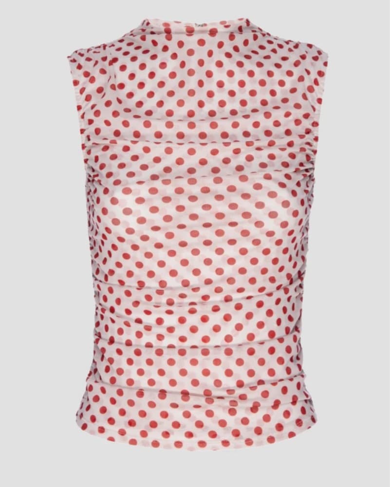 MIAOU Red and White Polka Dot Cam Top - Image 4