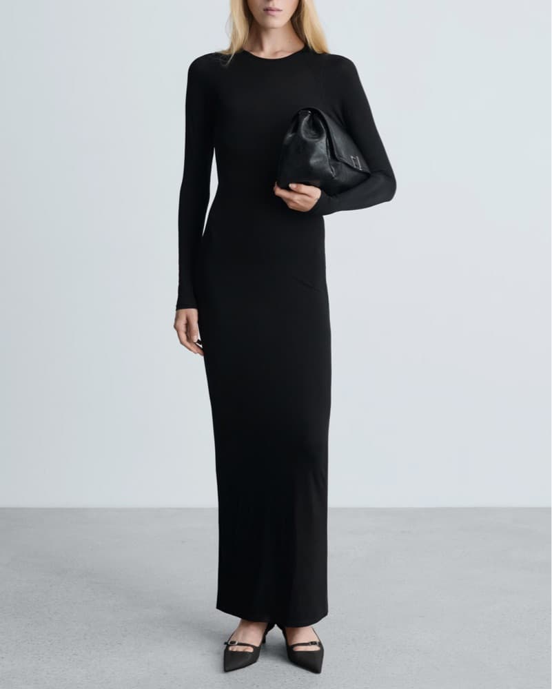 Black Mango Open Back Maxi Dress - Image 2