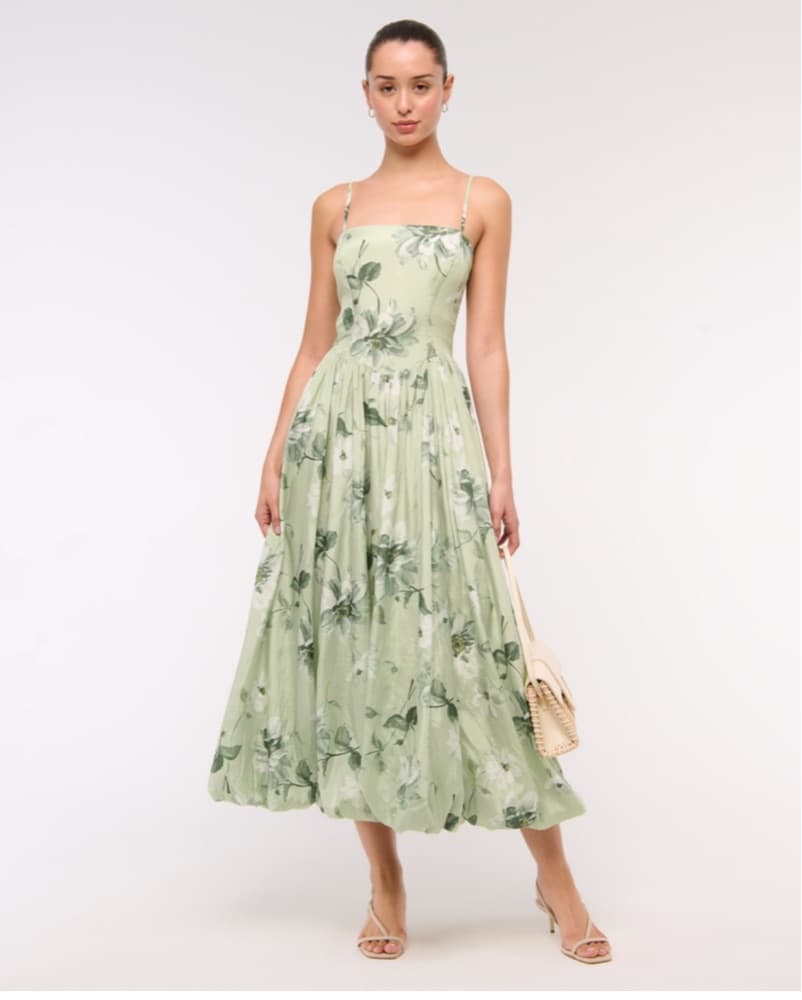 Abercrombie Green Floral Dress - Image 1