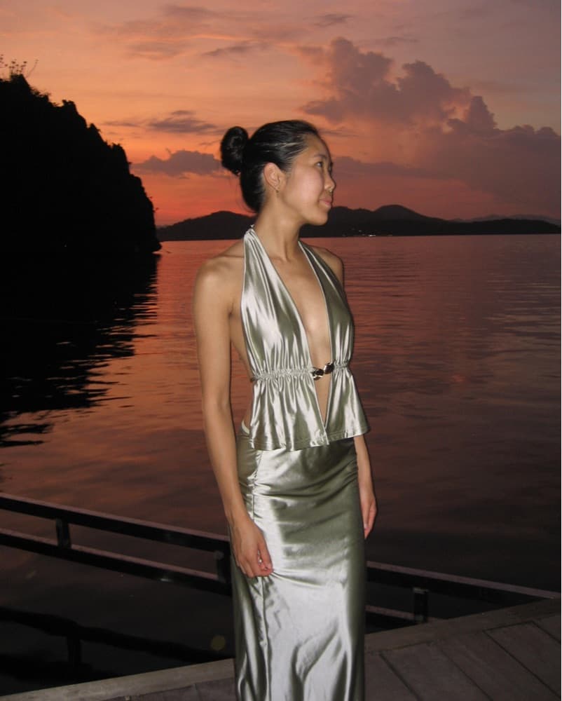 Tiger Mist Matcha Green Satin Set - Image 1