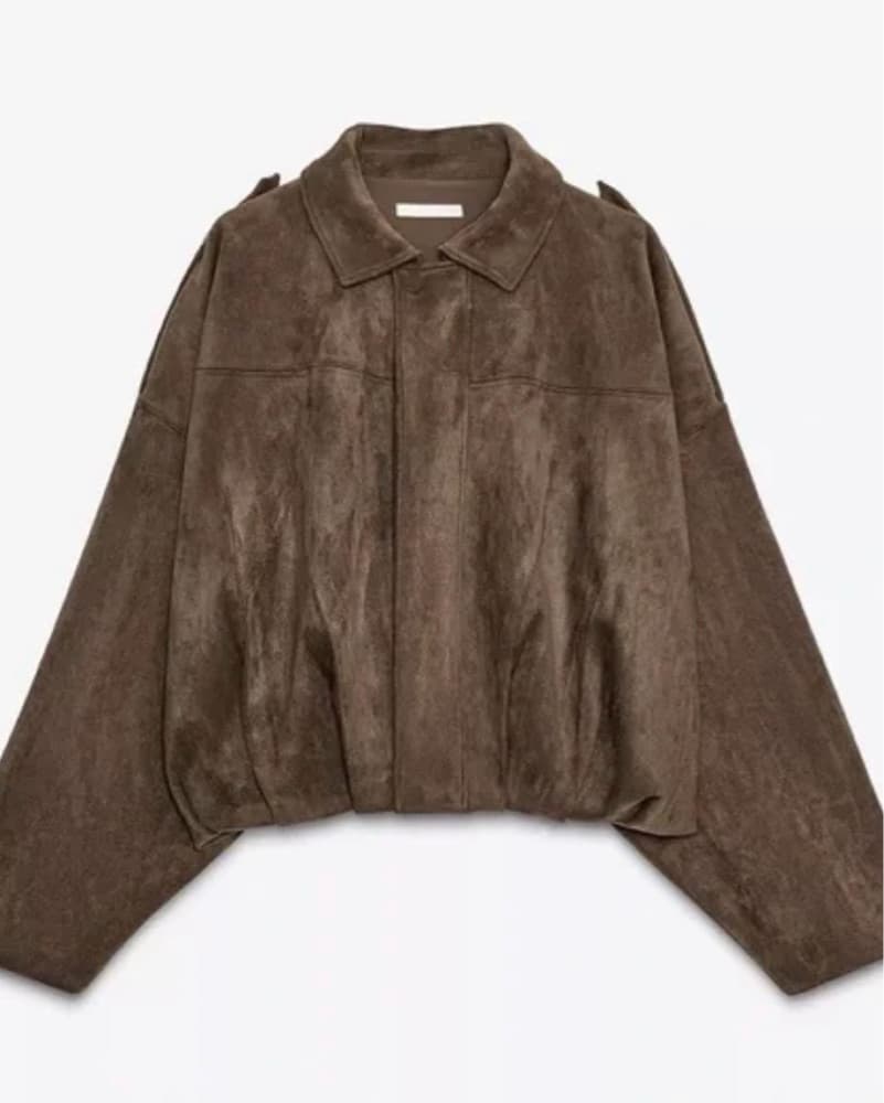 SUEDE EFFECT BOMBER JACKET - Image 1