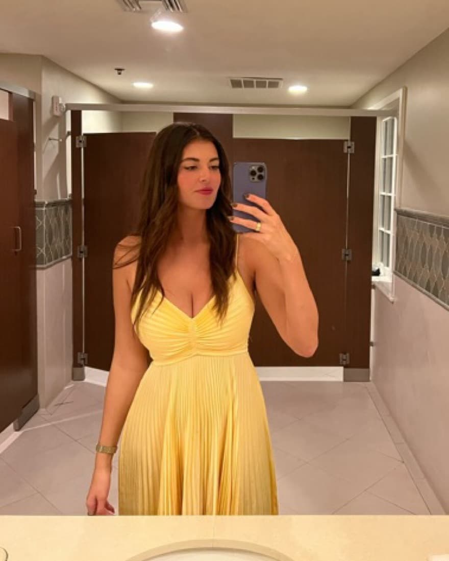 ALC Aries Yellow Pleated Satin Maxi - Image 2