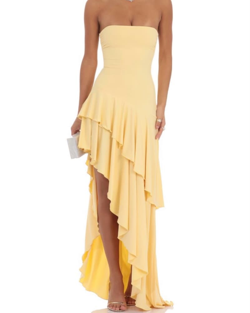 Yellow Wedding Guest Dress - Image 1
