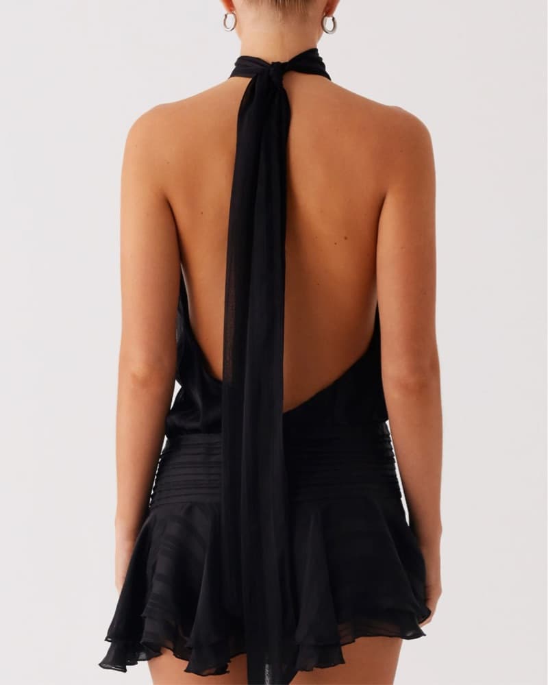 Black Chiffon Mini Dress Peppermayo  - Image 5