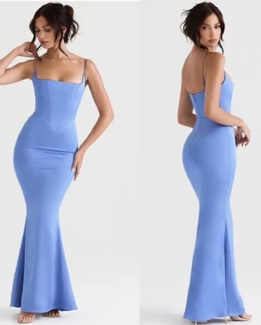 House Of CB Blue Corset Maxi Gown S - Image 1