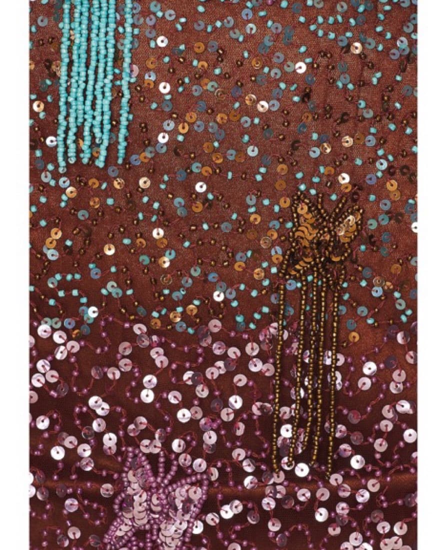 Barbi Beaded Micro Mini Dress in Brown - Image 4