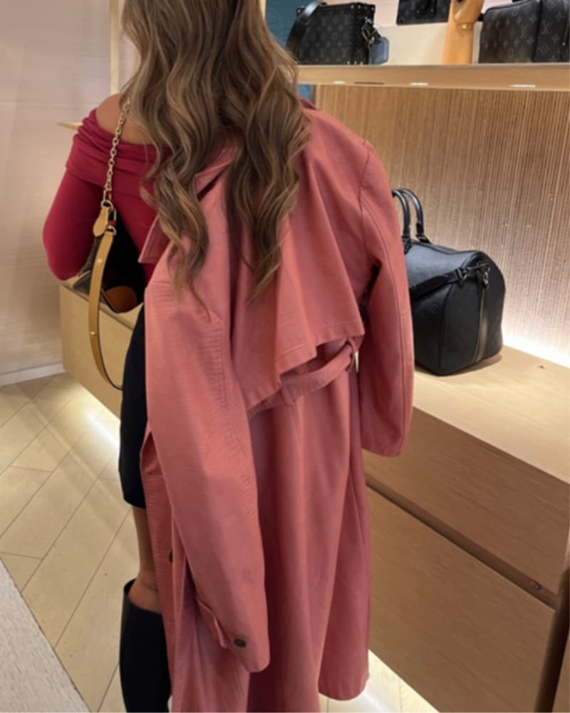 Free People Pink Vegan Leather Trench  - Image 4